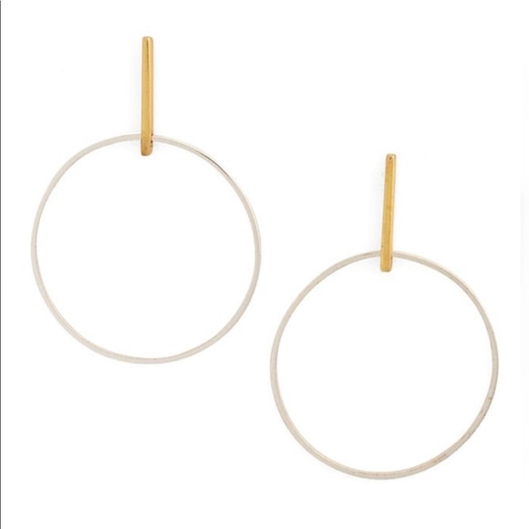 ARGENTO VIVO Front Hoop Earrings Silver Gold - Picture 2 of 4